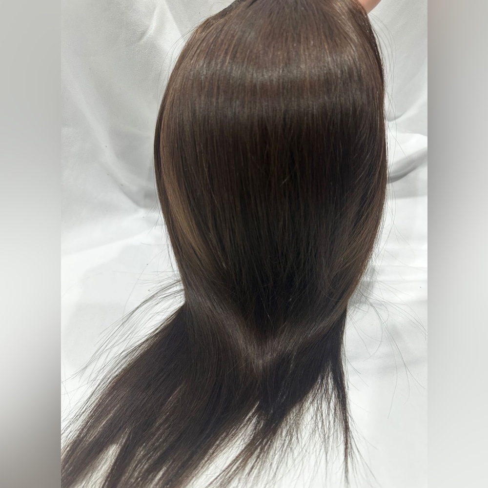 100% Human Hair Clip-In Extensions Dark Brown #2 21-22” 113 g Full Set - Picture 3 of 7